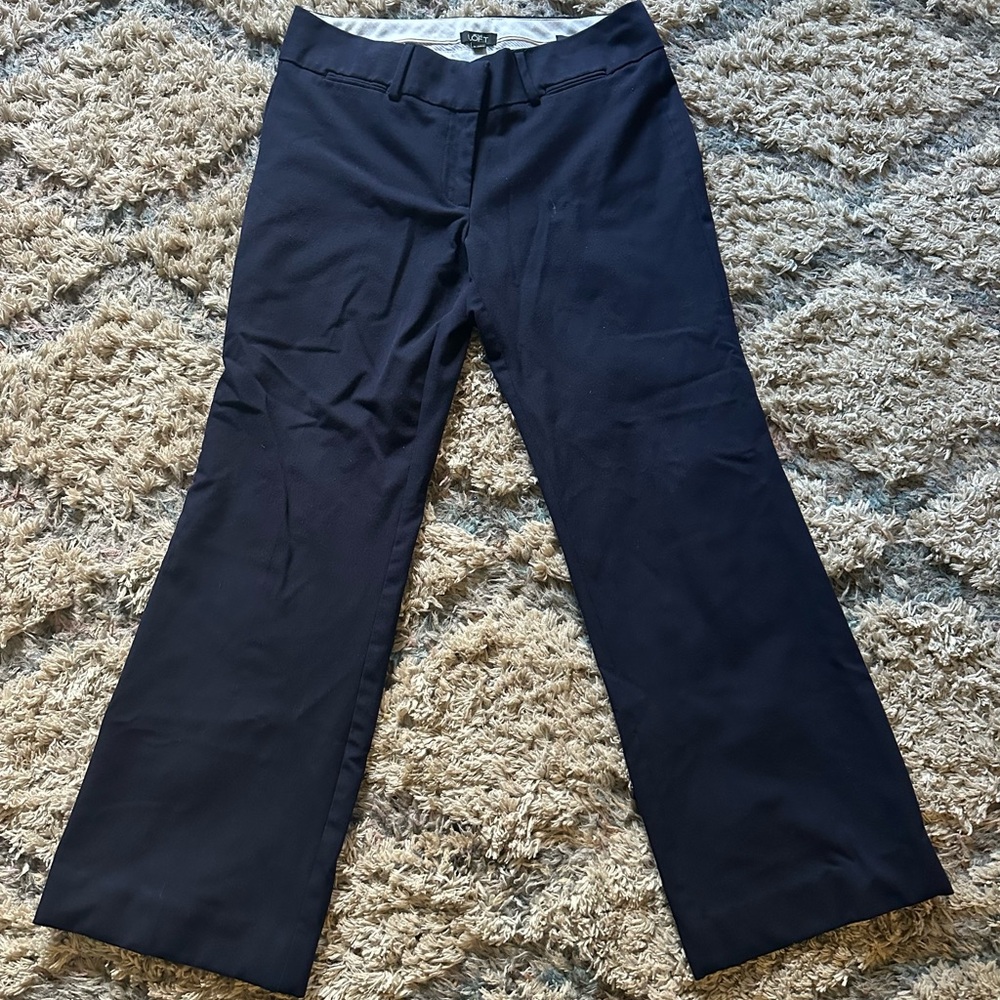 LOFT Navy Wide-Leg Dress Pants for Men